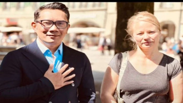 Ridwan Kamil dan penemu jenazah Eril, Geraldine Beldi