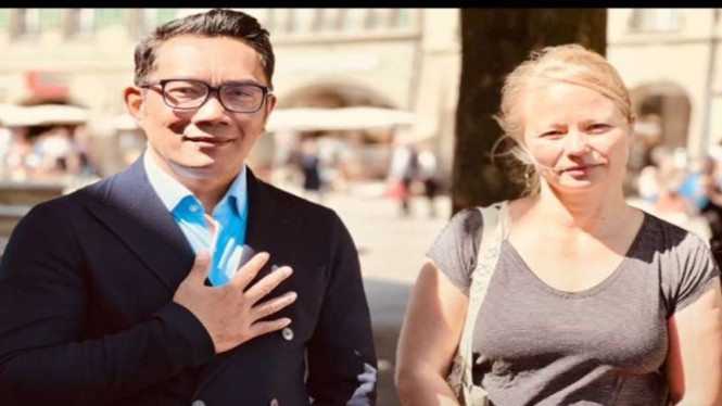 Ridwan Kamil dan penemu jenazah Eril, Geraldine Beldi