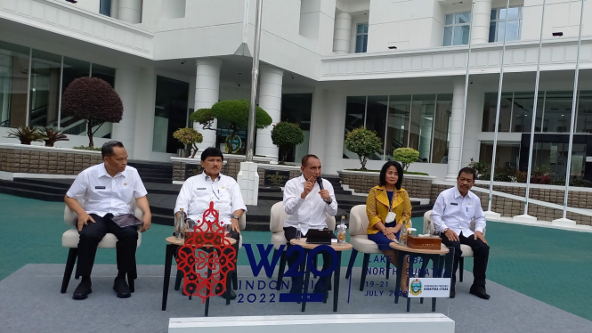 Gubernur Sumut, Edy Rahmayadi dalam jumpa pers persiapan W-20