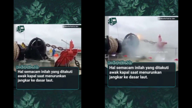 Video rem jangkar kapal terbakar