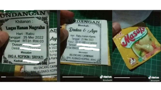 Viral undangan unik dengan bonus penyedap