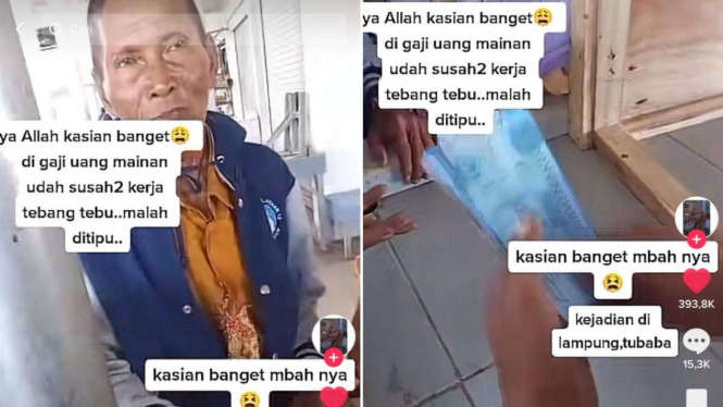 Viral, kakek ditipu digaji pakai uang mainan