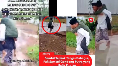 Dosen menggendong Anak seorang ahfiz Quran