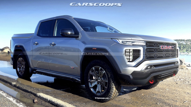 Ilustrasi gambar mobil pick-up bari dari GMC Canyon 2023