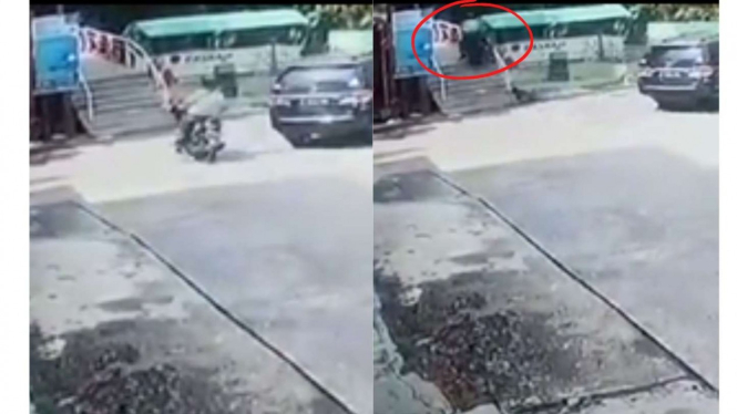 Viral motor terbang melompat jembatan