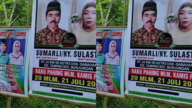 Viral banner hajatan pernikahan di pinggir jalan
