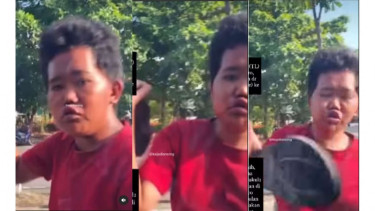 Viral pengemis lempar sendal karena tidak dikasih uang