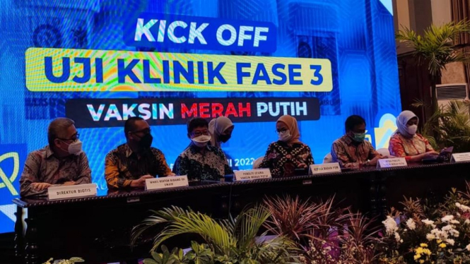Kick Off Uji Klinis Fase 3 Vaksin Merah Putih di Unair.