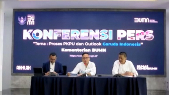 Konferensi pers Garuda Indonesia setelah putusan sidang PKPU.