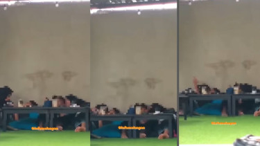 Tangkap layar, sua pasang muda mudi kepergok mesum di warung ramai pengunjung