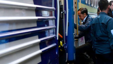Presiden Jokowi naik ke kereta menuju Kiev, Ukraina