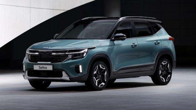 Ilustrasi gambar mobil Kia Seltos Facelift 2022 terbaru