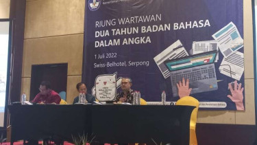 Konferensi pers Badan Pengembangan dan Pembinaan Bahasa soal revitalisasi bahasa