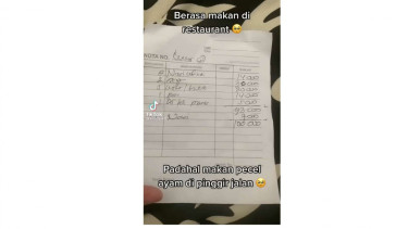 Video Tiktok yang memperlihatkan bill makan di pecel lele tersebut