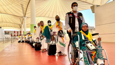 Hari terakhir kedatangan jemaah haji Indonesia di Jeddah