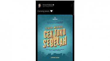 Ernest Prakasa mengunggah poster Cek Toko Sebelah Teater Musikal