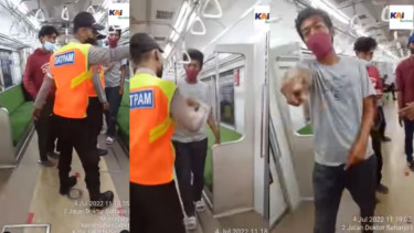 Tangkap layar, 3 orang pengguna KRL diturunkan paksa Walka