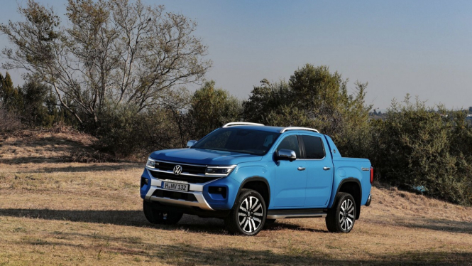 Ilustrasi gambar mobil pick-up Volkswagen Amarok generasi kedua
