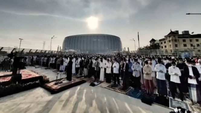 Salat Idul Fitri di Jakarta Internasional Stadium beberapa waktu lalu.
