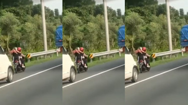 Viral Pengendara Motor Kesasar Masuk Tol 
