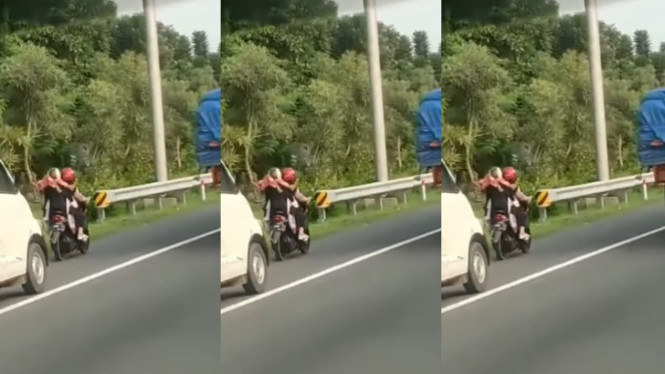 Viral Pengendara Motor Kesasar Masuk Tol 