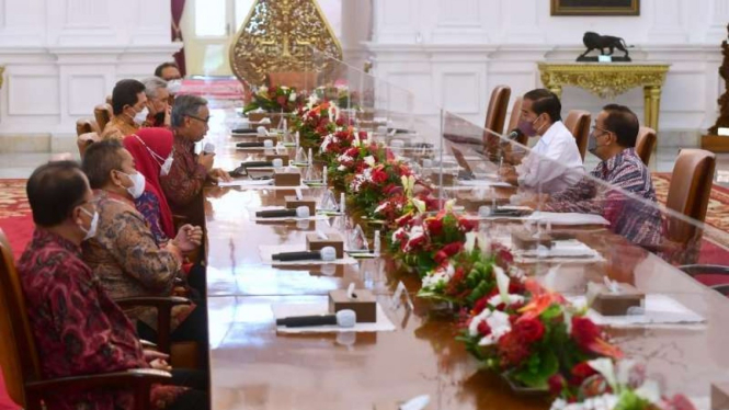 DK OJK periode 2017-2022 pamit ke Jokowi.