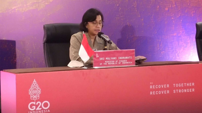 Menkeu Sri Mulyani di FMCBG G20 di Bali.