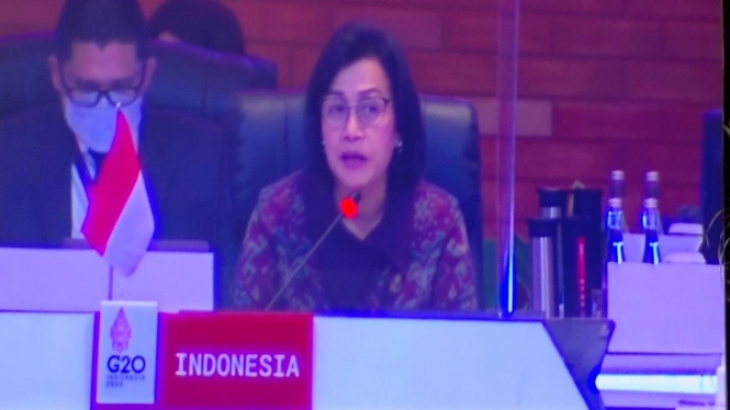 Menteri Keuangan Sri Mulyani di acara 3rd FMCBG Meeting G20.