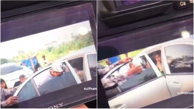 Kepala pria terjepit jendela mobil