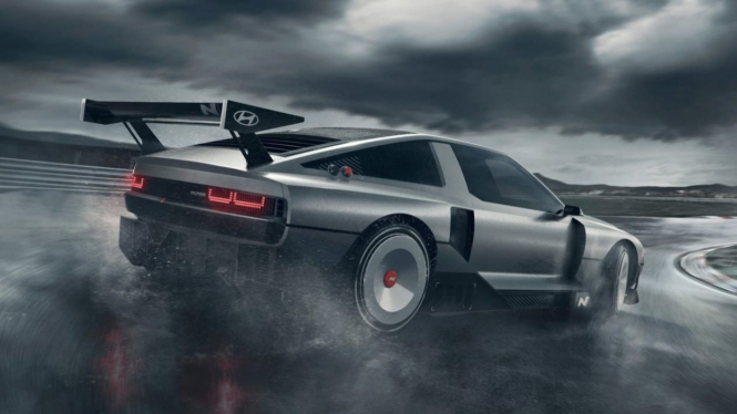 Ilustrasi gambar mobil Hyundai N Vision 74 terbaru