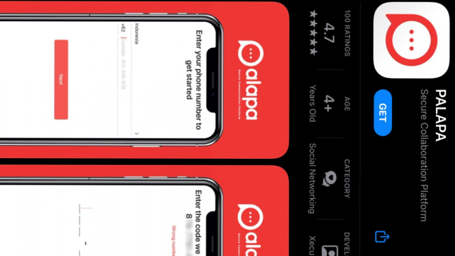 Aplikasi pesan instan lokal Palapa.