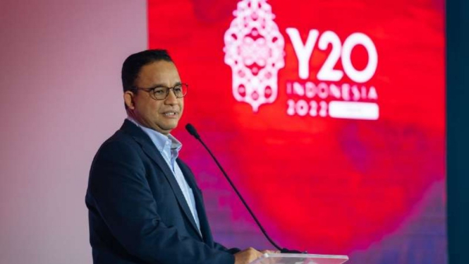 Gubernur DKI Anies Baswedan di acara welcoming dinner Y20 di Jakarta