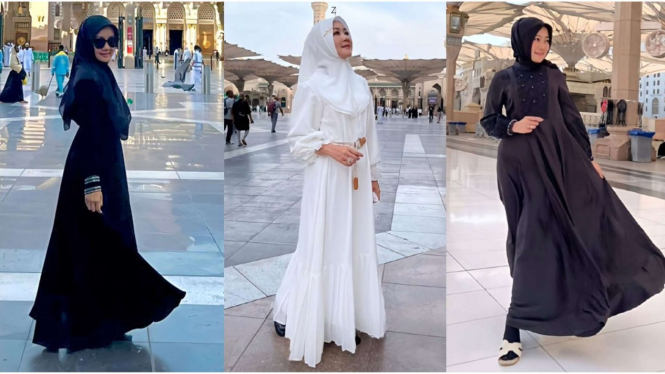 Gaya fashion Atalia Praratya di Tanah Suci