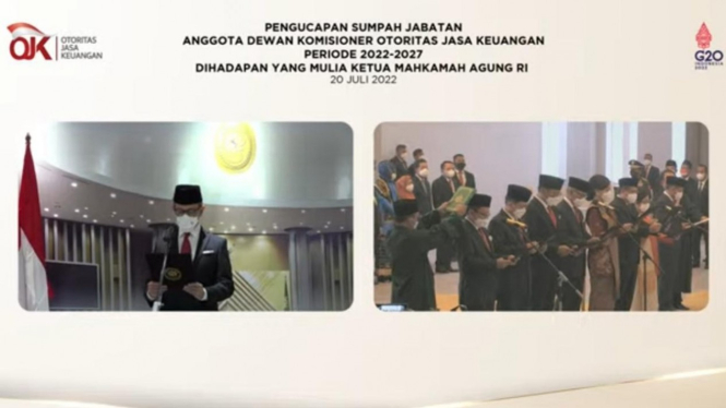Pengucapan Sumah Jabatan Anggota Dewan Komisioner OJK Periode 2022-2027.