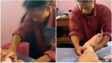 tukang pijat ketiduran