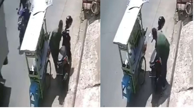 Tukang bakso curi uang di jok motor