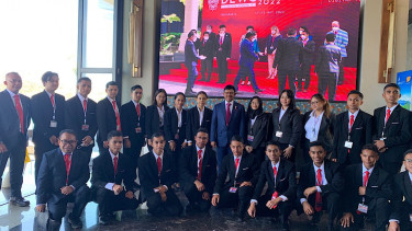 Menkominfo Johnny G Plate bersama generasi Z di gelaran DEWG.
