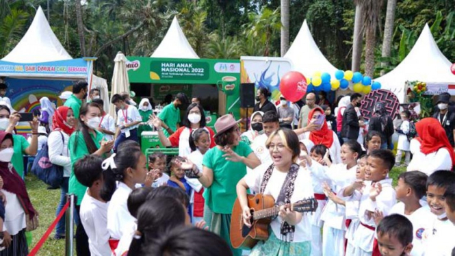 Suasana kegiatan yang dihadirkan Nestlé MILO pada puncak Hari Anak Nasional 