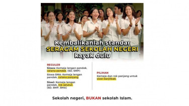 Seruan "kembalikan standar seragam sekolah negeri" yang trending di Twitter