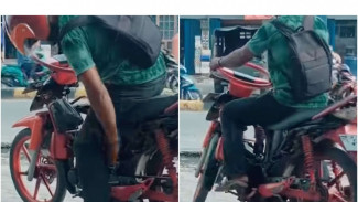 Viral Setang Motor Dimodifikasi dengan Setir Mobil