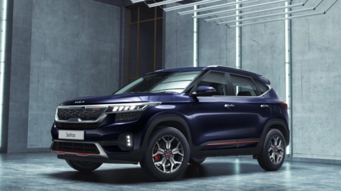 Ilustrasi gambar mobil Kia Seltos terbaru di India