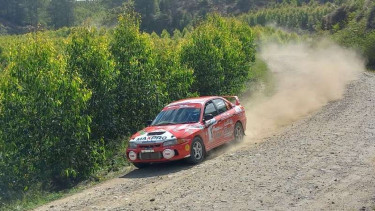 Para pereli mengikuti SS Danau Toba Kejurnas Rally 2022.