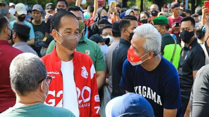 Presiden Jokowi dan Gubernur Jawa Tengah Ganjar Pranowo