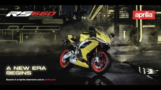Ilustrasi gambar motor Aprilia RS 660 warna terbaru