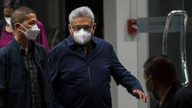 Presiden Gotabaya Rajapaksa yang digulingkan di Bandara Don Mueaung, Thailand