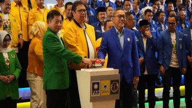 Elite Koalisi Indonesia Bersatu (KIB) saat di Surabaya.