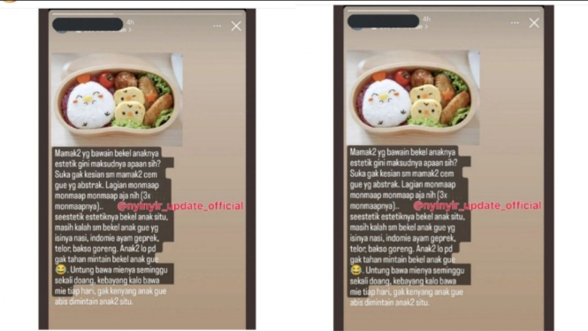 Ibu ibu julid bekal makanan estetik