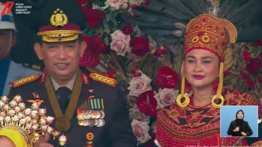 Kapolri Jenderal Pol Listyo Sigit Prabowo hadir upacara HUT RI ke-77 di Istana