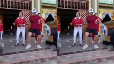 Viral Ibu-ibu Senam Aerobik di Teras Masjid  