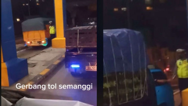 oknum berseragam lakukan pungli di gerbang Tol